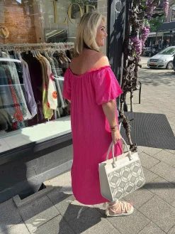 Best Annabel Off Shoulder Maxi Dress Pink Jurken