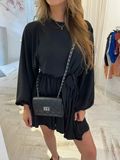 Shop Audrey Bag Small Black & Silver Tassen