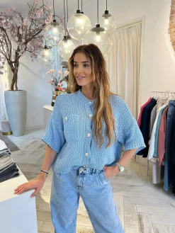 Fashion Aya Vest Baby Blue Vesten