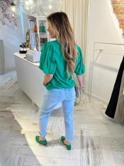 Best Babouche Loafers All Over Studs Green Loafers