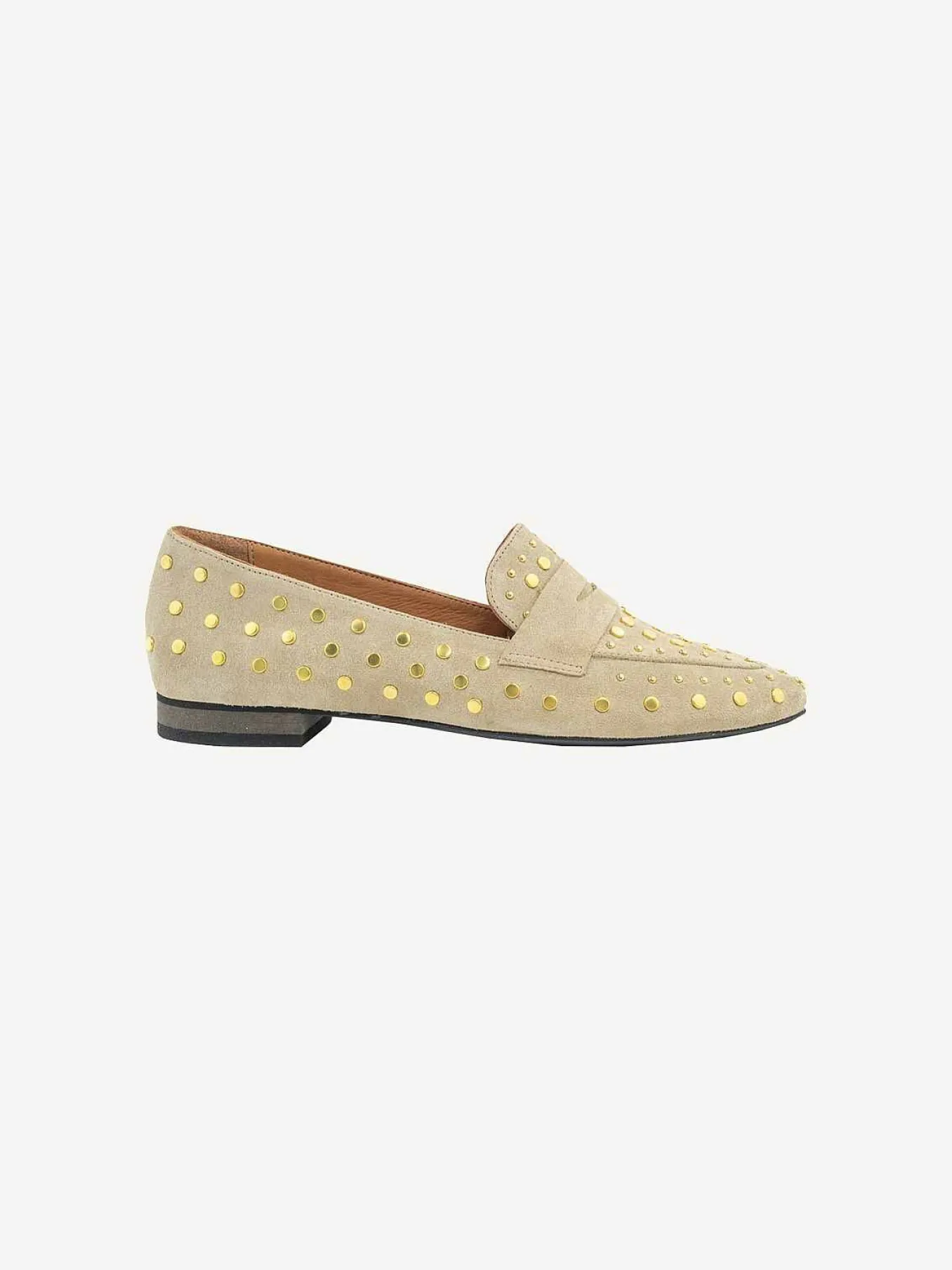 Cheap Babouche Loafers All Over Studs Beige Loafers