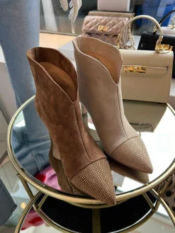 Flash Sale Babouche Yasmin Strass Ankle Boots Beige Hakken
