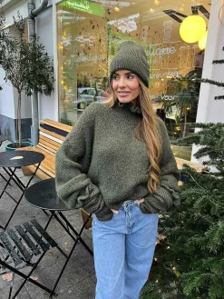 New Beanie & Gloves Set Army Mutsen & Sjaals