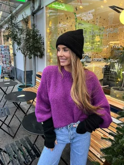 Best Sale Beanie & Gloves Set Black Mutsen & Sjaals