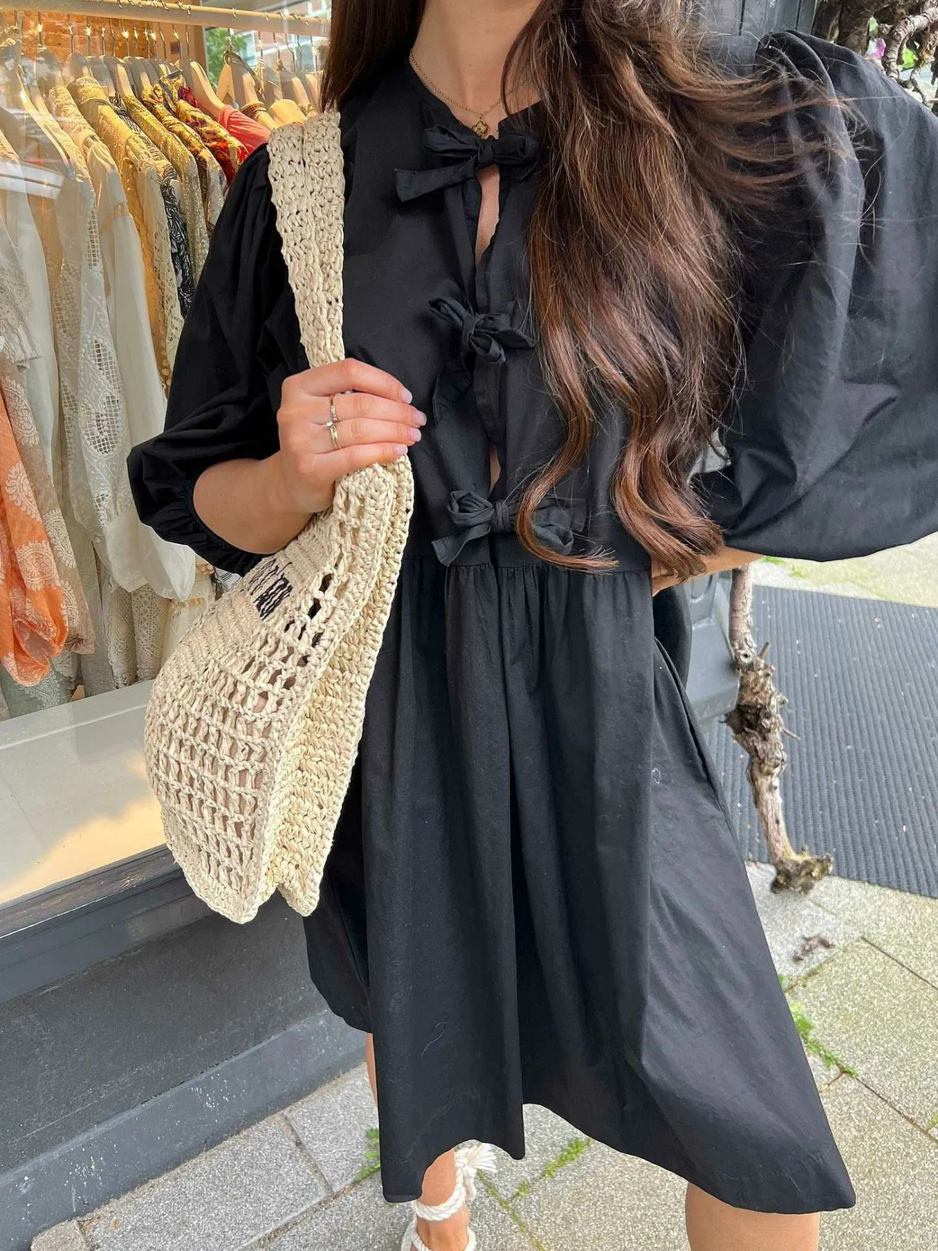 Flash Sale Bibi Bow Dress Black Jurken