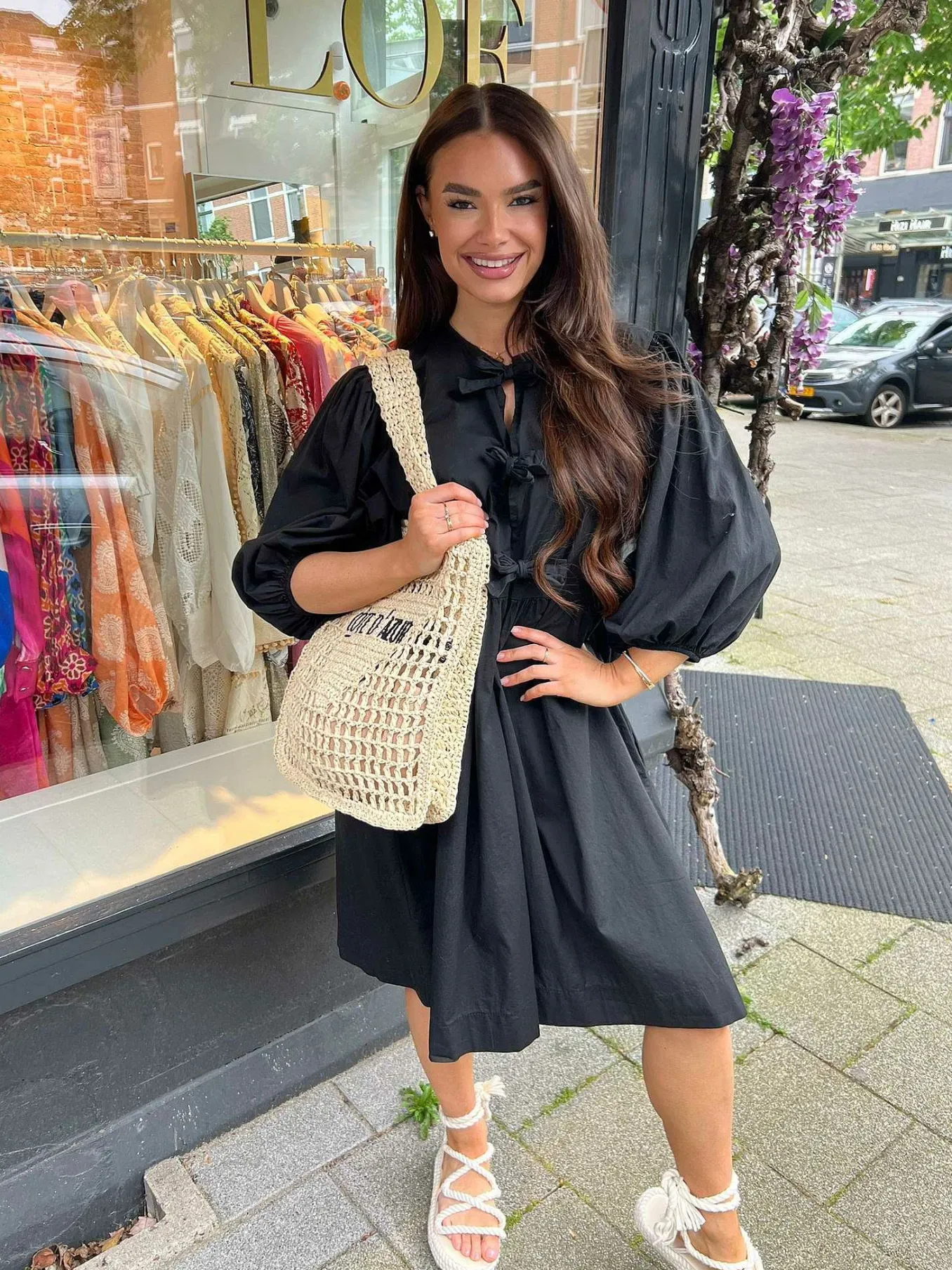 Flash Sale Bibi Bow Dress Black Jurken