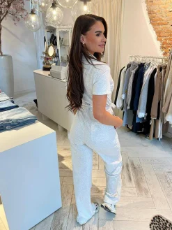 Discount Bibi Jumpsuit Short Sleeve Light Grey Jumpsuits