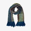 Flash Sale Big Zigzag Scarf Blue Mutsen & Sjaals