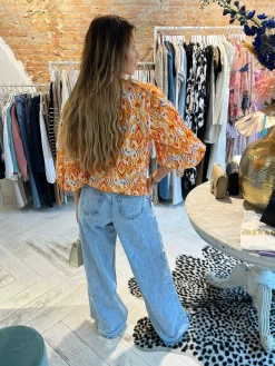 Cheap Blaire Blouse Orange Tops & Blousjes