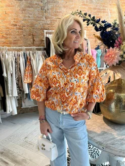 Cheap Blaire Blouse Orange Tops & Blousjes