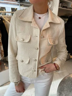 Sale Coco Tweed Jacket Beige Jassen