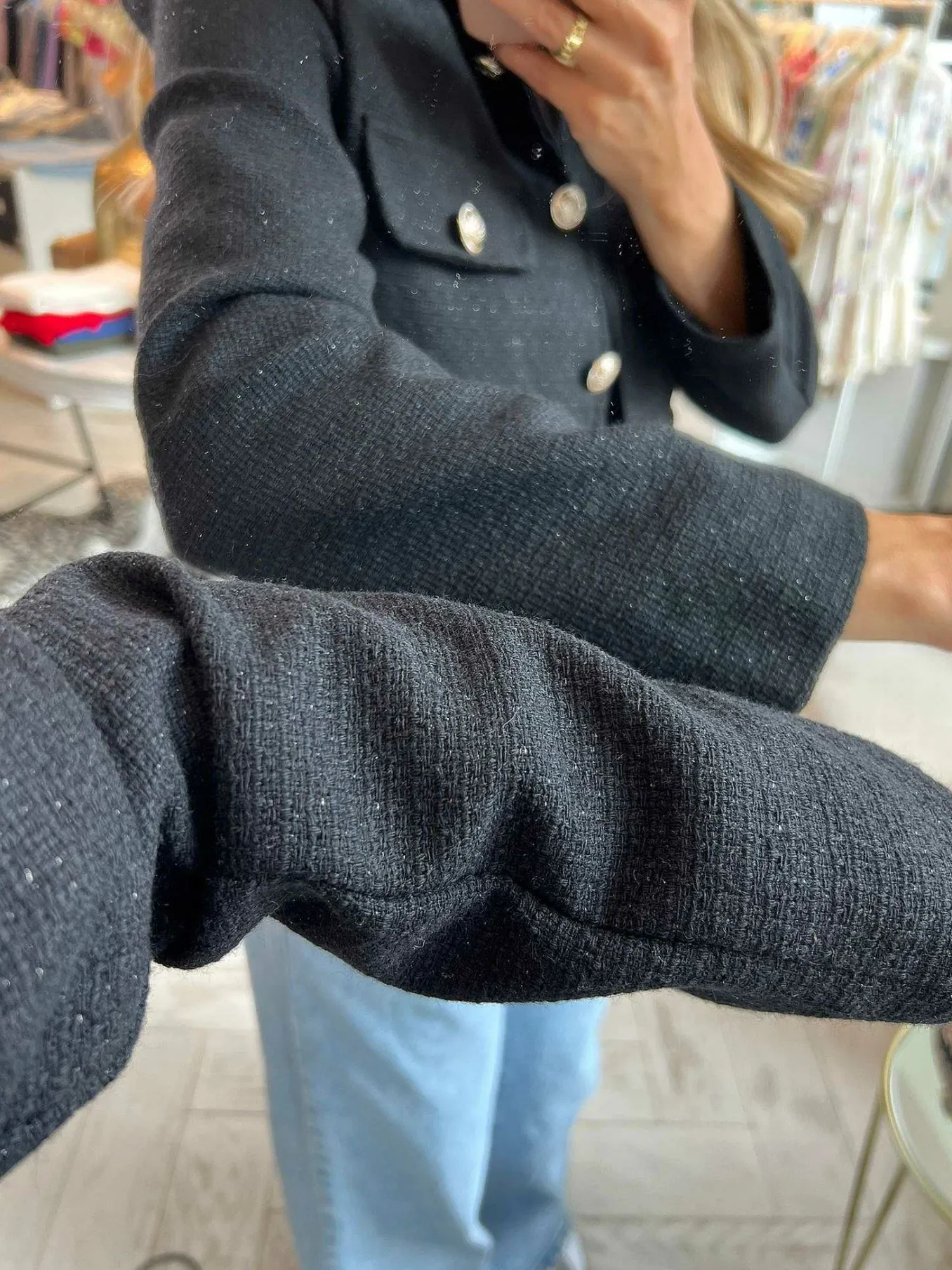 Online Coco Tweed Jacket Black Jassen