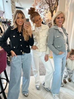 Cheap Coco Tweed Jacket Grey Jassen