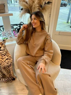 Cheap Comfy Strass Set Camel Sets