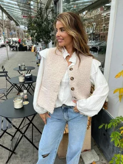 Store Comfy Teddy Gilet Beige Gilets