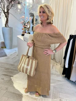 Best Cote D'Azur Beach Bag Beige & Camel Tassen