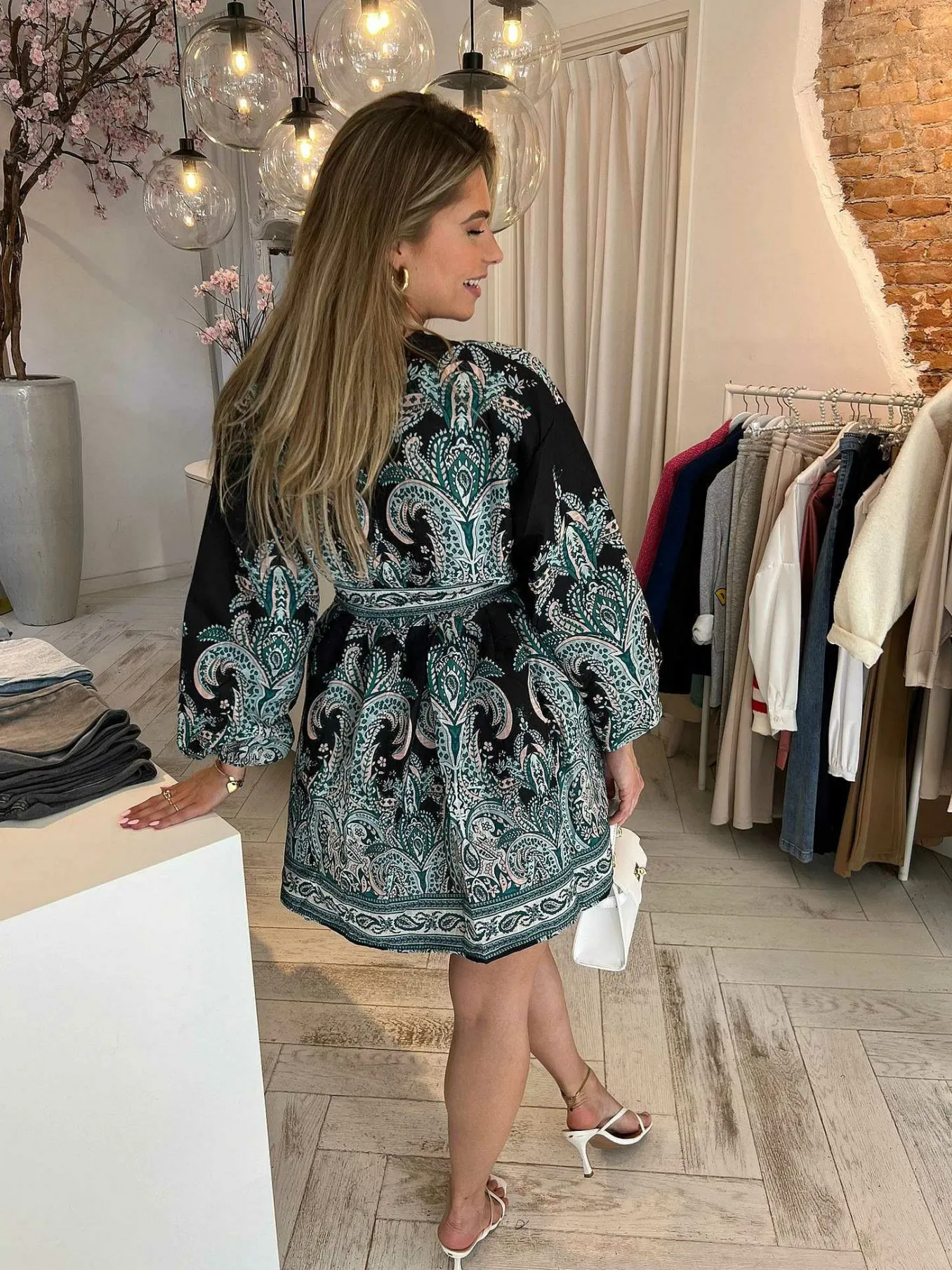 Sale Dani Print Dress Black Jurken