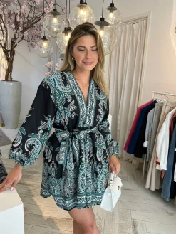 Sale Dani Print Dress Black Jurken