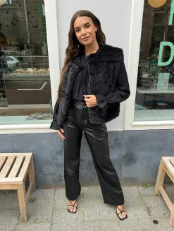 New Daphne Ruffle Blouse Black Tops & Blousjes