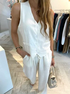 Cheap Dee Linen Set Off White Sets