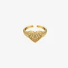 Fashion Diamond Heart Ring Gold Ringen