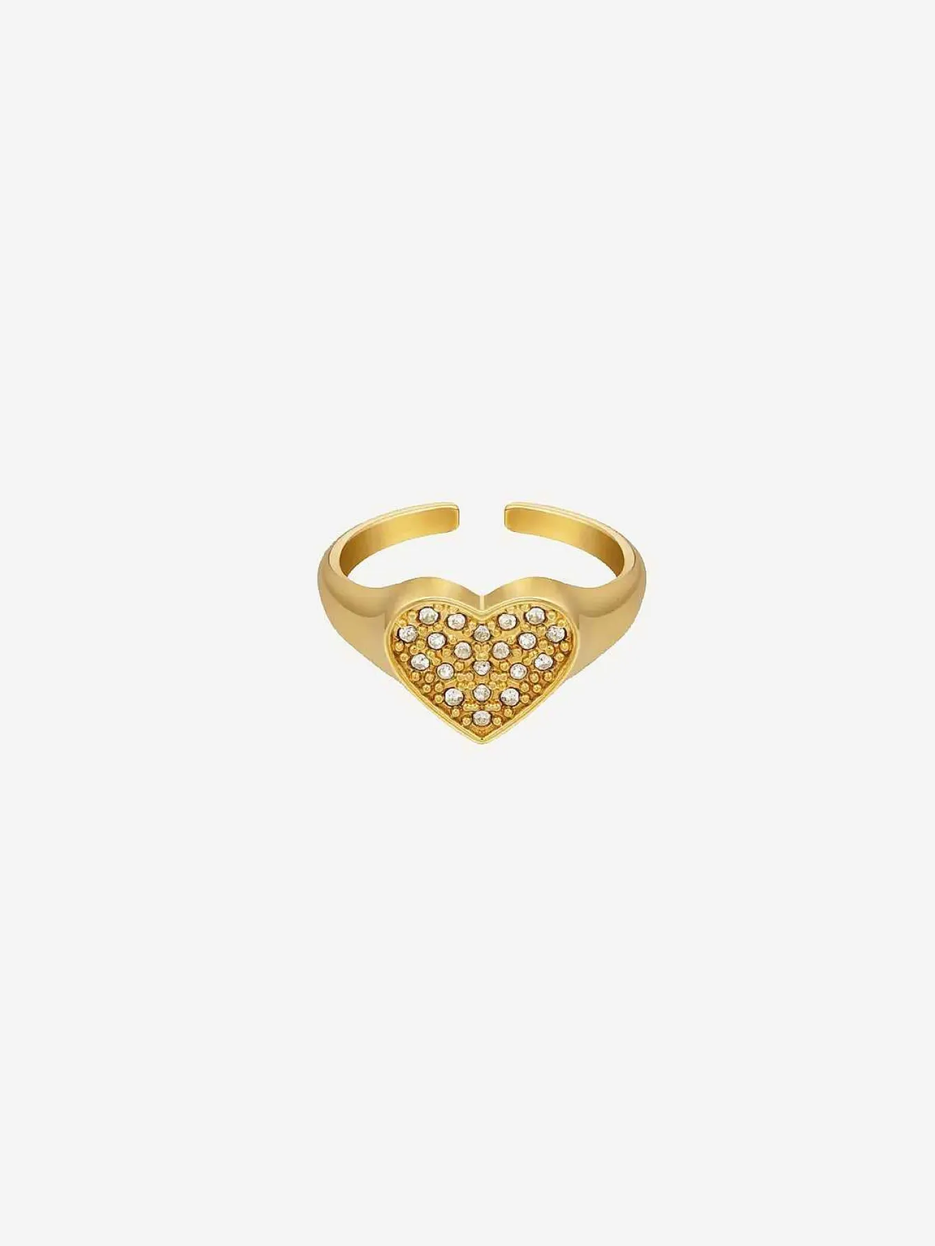 Fashion Diamond Heart Ring Gold Ringen