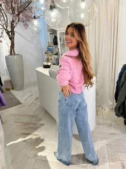 New Diamond Heart Sweater Pink Truien