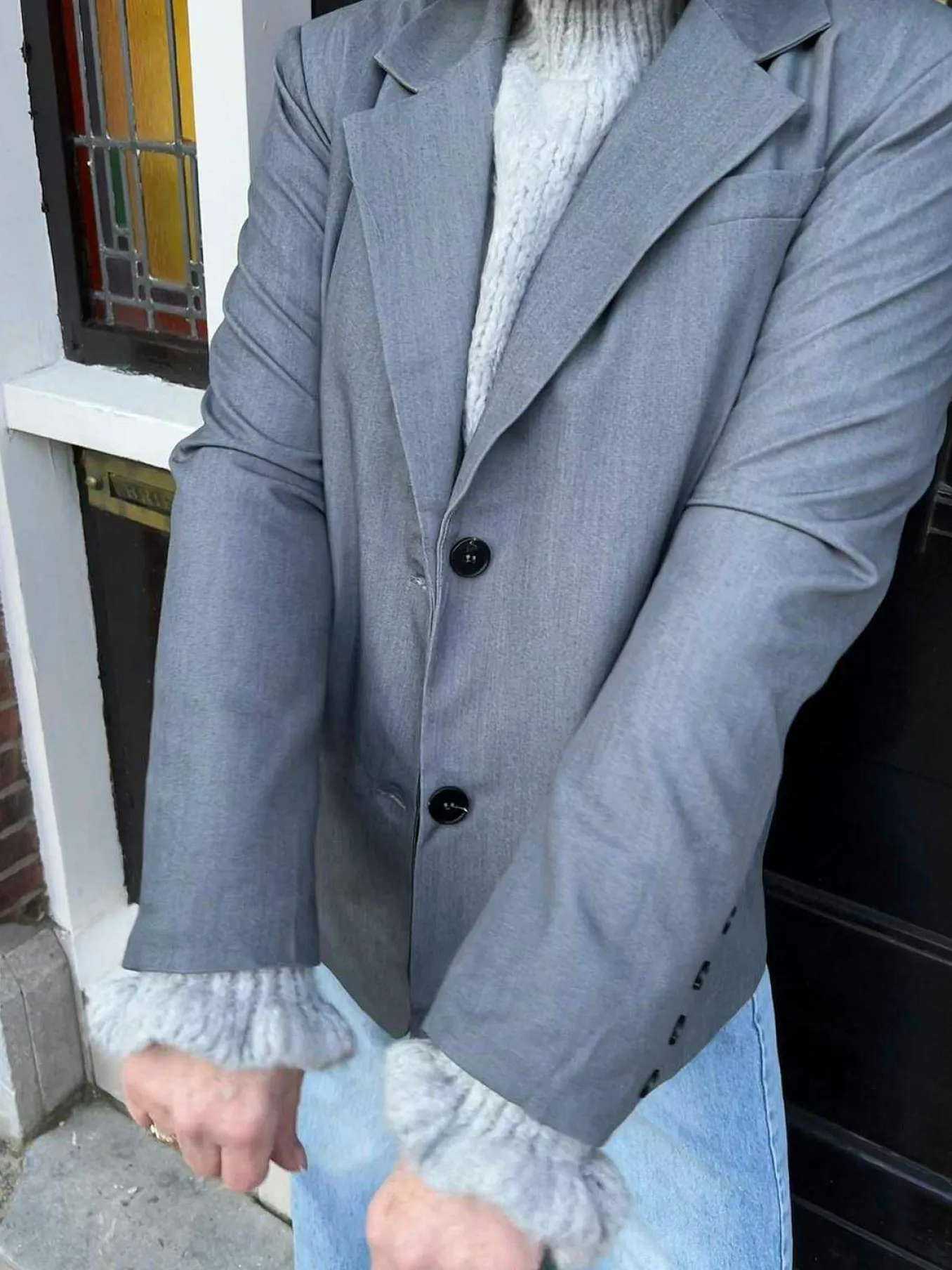 Best Sale Eline Oversized Blazer Grey Blazers