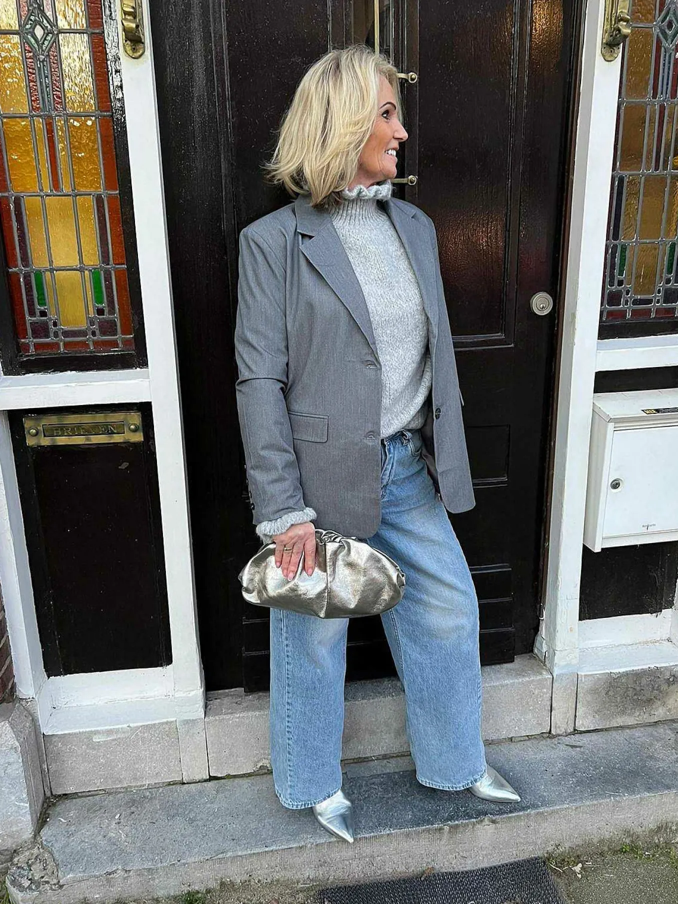 Best Sale Eline Oversized Blazer Grey Blazers