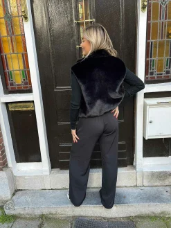 New Faux Fur Gilet Black Gilets