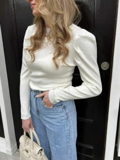 Discount Fem Puff Long Sleeve Off White Truien