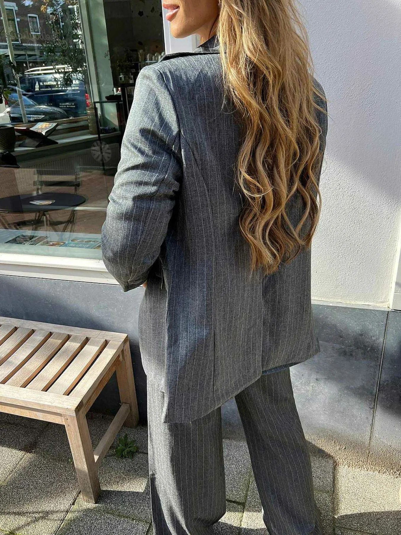 Outlet Fenna Pinstripe Blazer Dark Grey Blazers