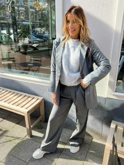 Outlet Fenna Pinstripe Blazer Dark Grey Blazers