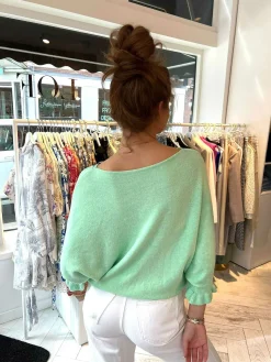 Outlet Fien Short Sleeve Ruffle Top Lime Tops & Blousjes