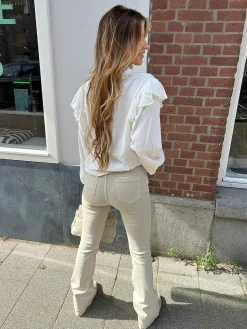 Best Flared Jeans Beige Broeken