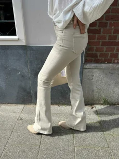 Best Flared Jeans Beige Broeken