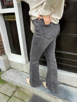 Online Flared Jeans Dark Grey Broeken