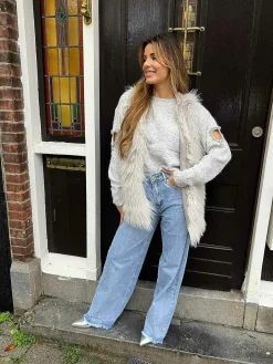 Online Furry Gilet Light Grey Gilets