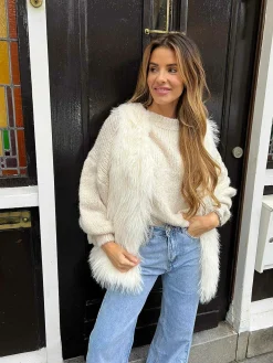 Online Furry Gilet Off White Gilets