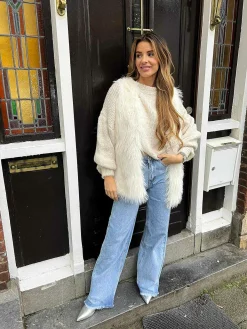 Online Furry Gilet Off White Gilets