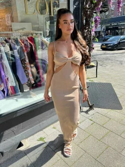 Hot Gabriella Maxi Dress Gold Jurken