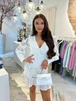 Cheap Gaby Broderie Dress Off White Jurken