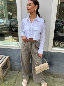 Store Hailey Linen Pants Taupe Broeken