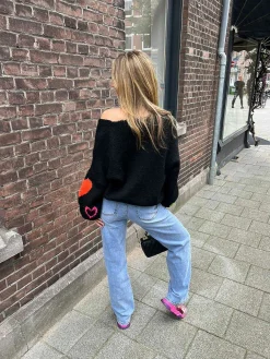 Clearance Heart Vest Black Vesten