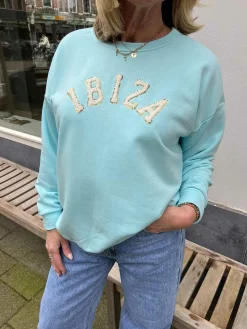 Outlet Ibiza Sweater Baby Blue Truien
