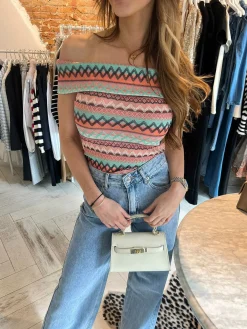 Clearance Indy Multicolor Top Green Tops & Blousjes