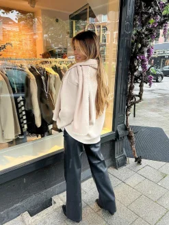 Cheap Inspired Scarf Coat Beige & White Jassen