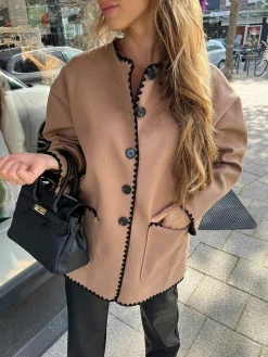 Store Inspired Scarf Coat Camel Jassen