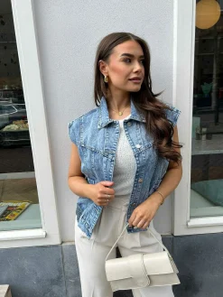 Flash Sale Isa Denim Gilet Blue Gilets