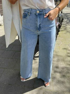Hot Iva Wide Leg Jeans Denim Blue Broeken
